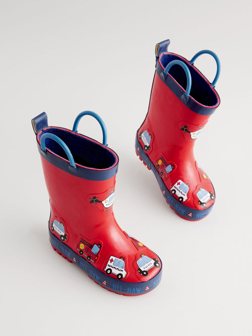 Red Transport Handle Pull On Wellies