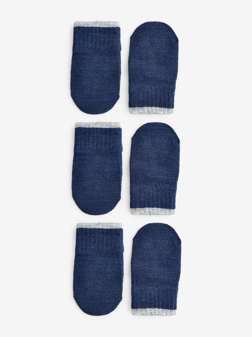 Navy Blue Magic Mittens Gloves 3 Packs (3mths-6yrs)