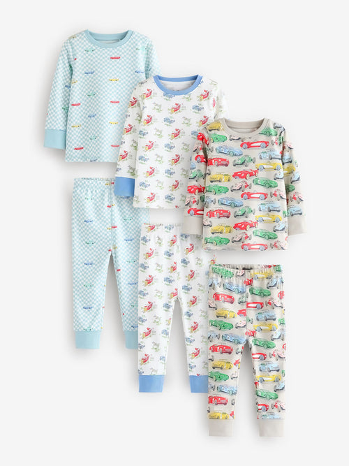 Blue/White Cars Cath Kidston Snuggle Pyjamas 3 Pack