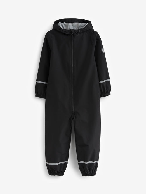 Black Zip Hooded Waterproof Puddlesuit (12mths-10yrs)