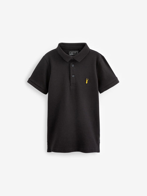 Stag Black Short Sleeve Polo Shirt (3-16yrs)