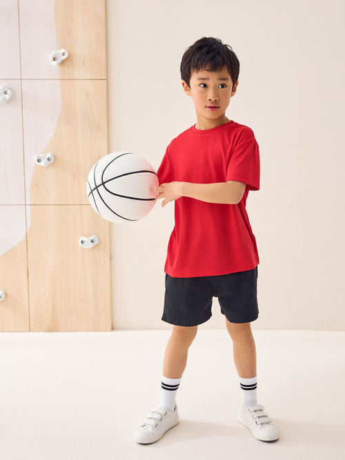 Red Single Sports T-Shirt (3-16yrs)