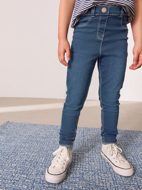 Mid Blue Long Length Stretch Jeggings (3-16yrs)