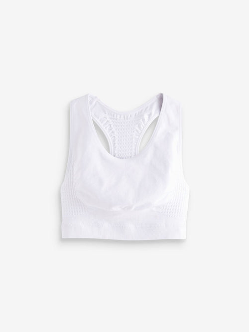 White Racer Sports Bra (7-16yrs)