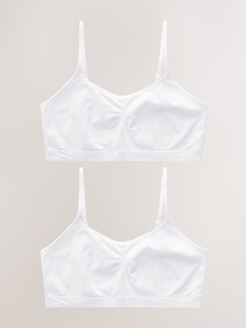 White Seam Free Crop Tops 2 Pack (7-16yrs)