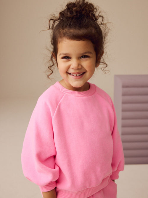 Bright Pink Crew Neck Sweatshirt (3mths-7yrs)