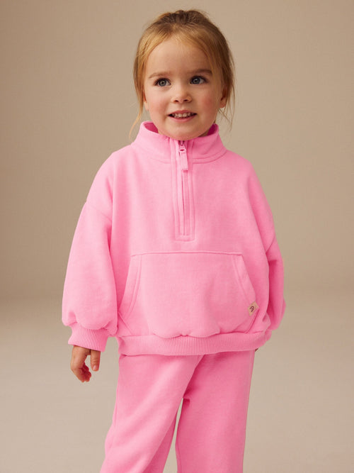 Bright Pink Quarter Zip Sweatshirt (3mths-7yrs)