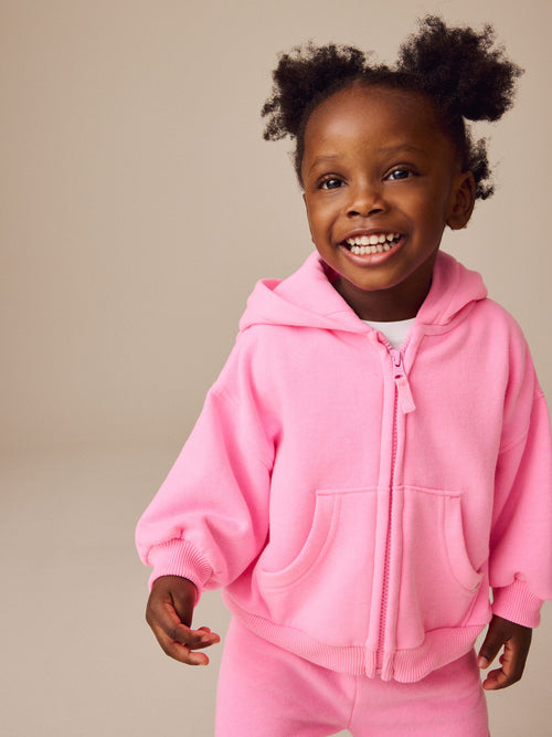 Bright Pink Zip Up Hoodie (3mths-7yrs)