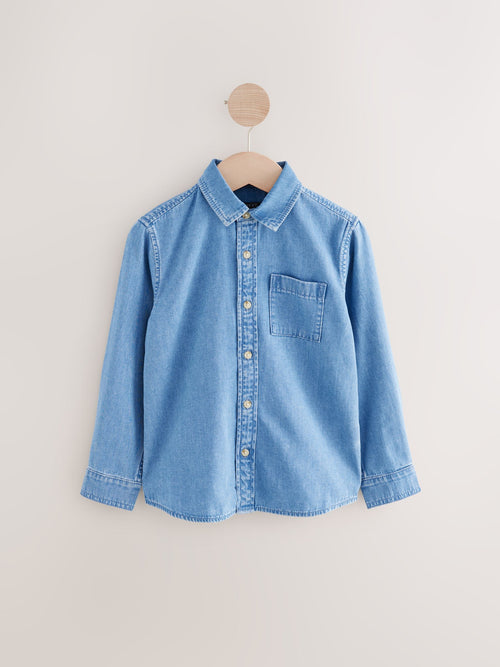 Blue Long Sleeve Denim Shirt (3-16yrs)