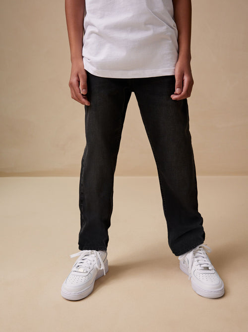 Washed Black Regular Fit Stretch Jeans (3-17yrs)