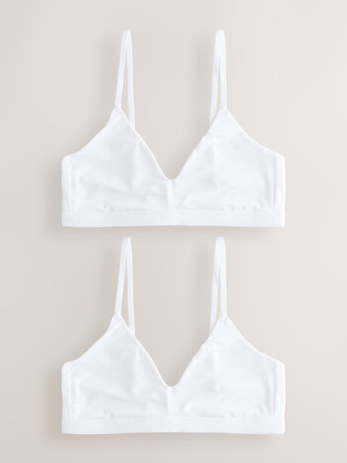 White Traingle Bralettes 2 Pack