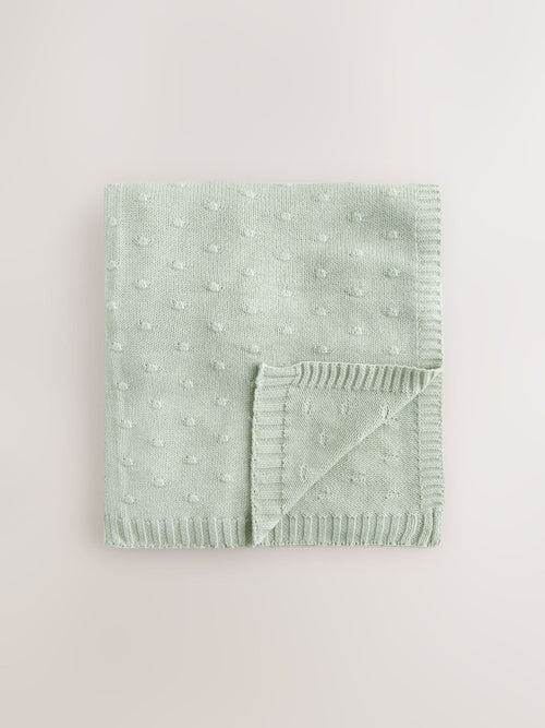 Sage Green Bobble Blanket