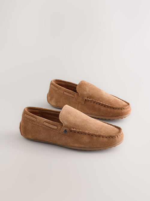 Suede Tan Brown Loafers