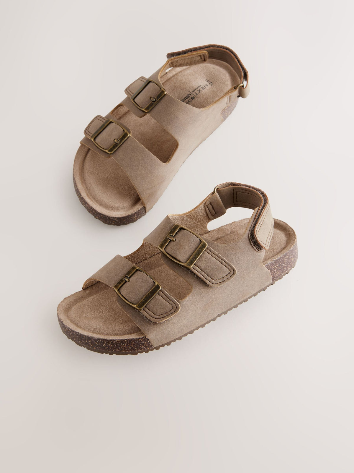 Neutral Standard Fit (F) Double Buckle Cushioned Footbed Sandals