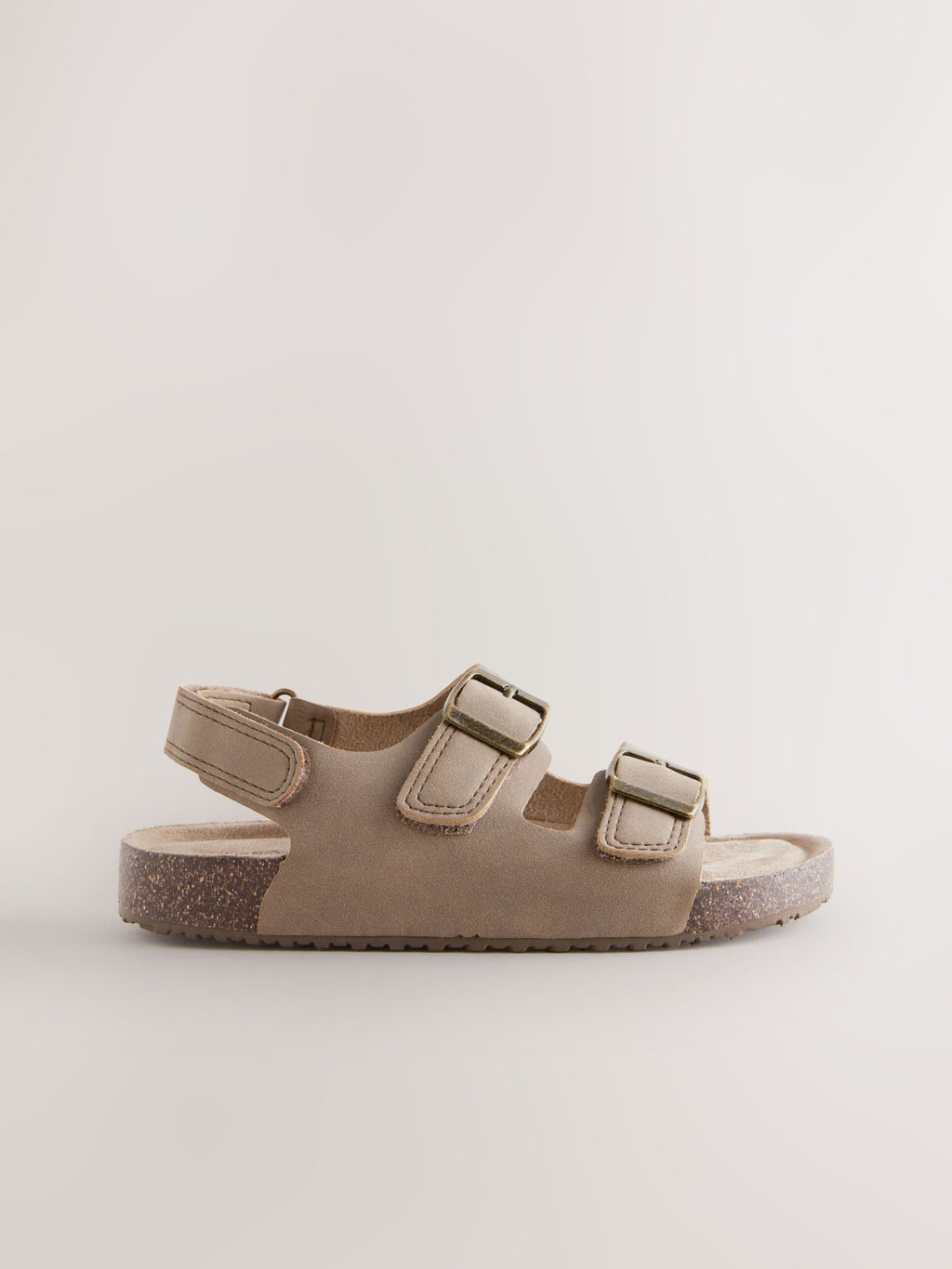 Neutral Standard Fit (F) Double Buckle Cushioned Footbed Sandals