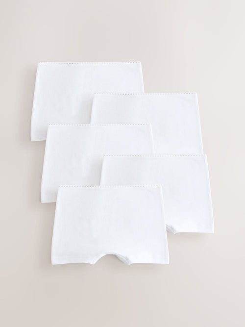 White Heart Short Briefs 5 Pack (2-16yrs)