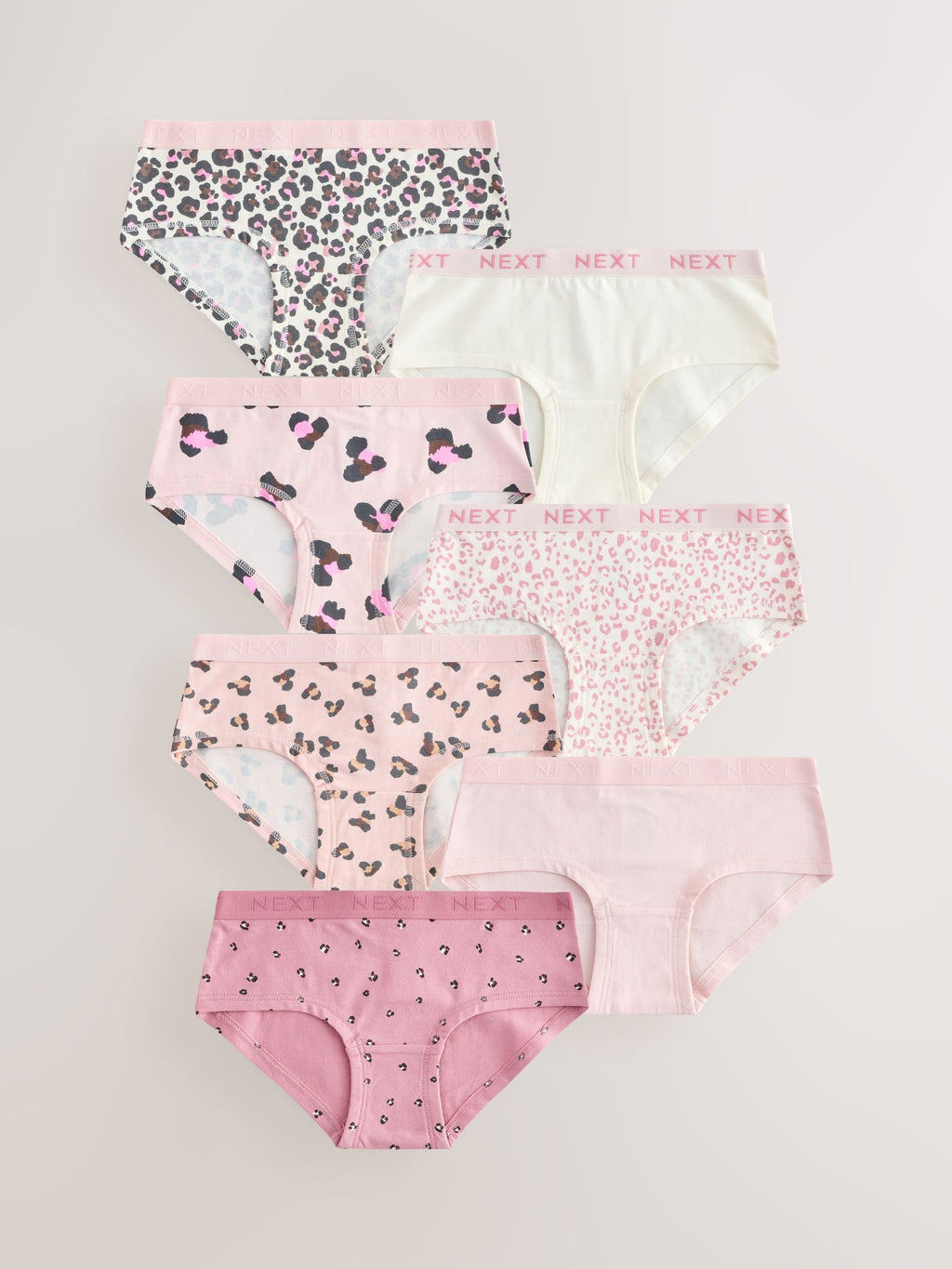 Pink/Cream Hipsters Briefs 7 Pack (2-16yrs)