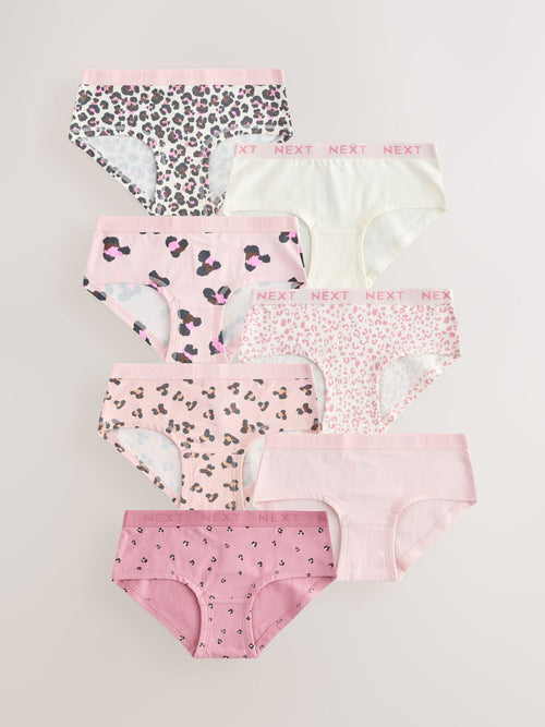 Pink/Cream Hipsters Briefs 7 Pack (2-16yrs)