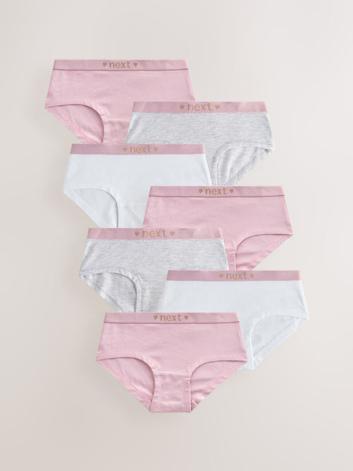 Pink/Grey Hipsters 7 Pack (2-16yrs)