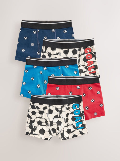 Red/Blue Football Junior Character Trunks 5 Pack (1.5-16yrs)