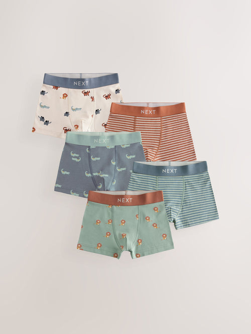 Mini Safari Print Junior Character Trunks 5 Pack (1.5-16yrs)