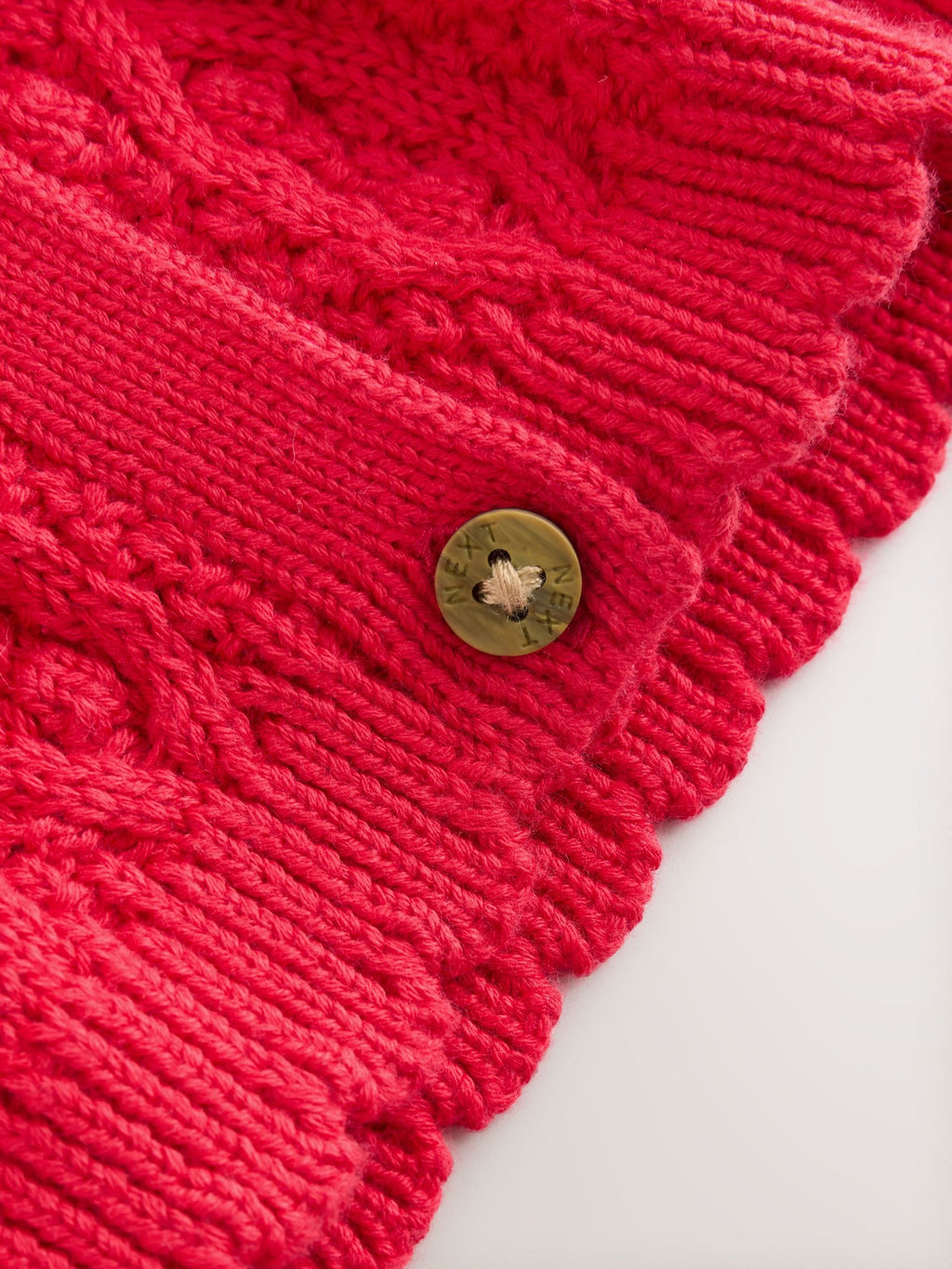Red Frill Collar Knitted Baby Cardigan (0mths-2yrs)