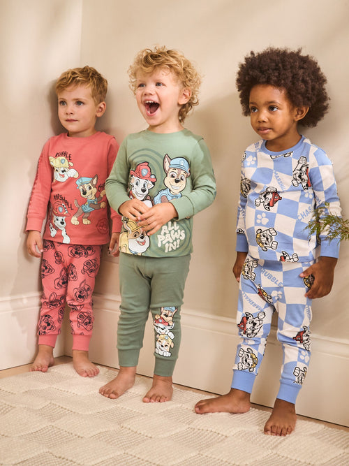 Green/Blue/Red Paw Patrol Snuggle Pyjamas 3 Pack (9mths-9yrs)