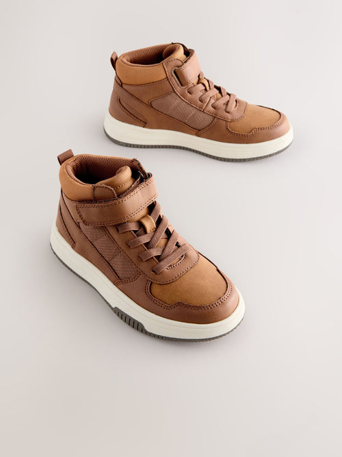 Tan Brown Standard Fit (F) High Top Trainers