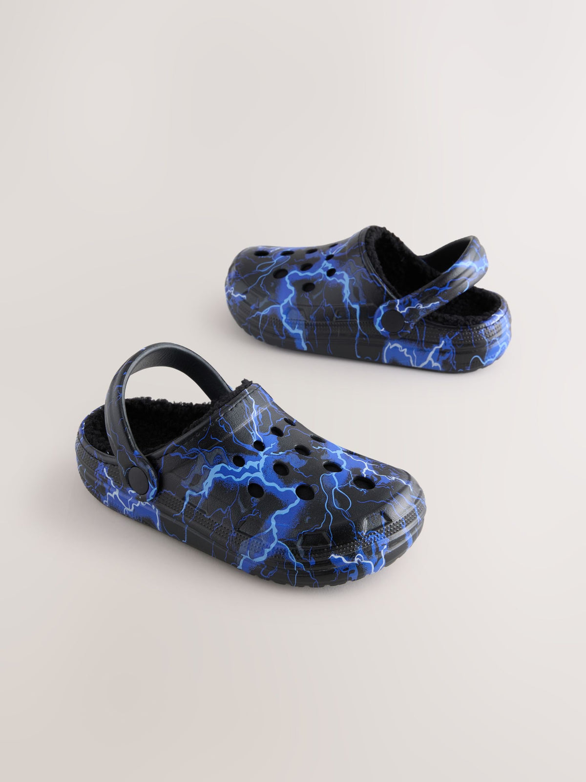 Blue Lightning Warm Lined Slipper Clogs