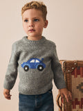 Grey Car Knitted Jumper (3mths-7yrs)