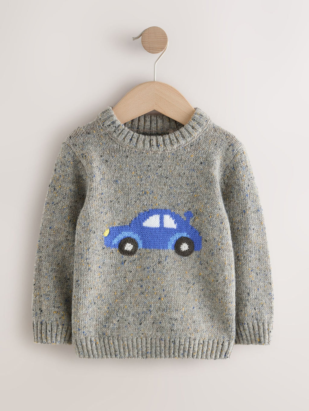 Grey Car Knitted Jumper (3mths-7yrs)