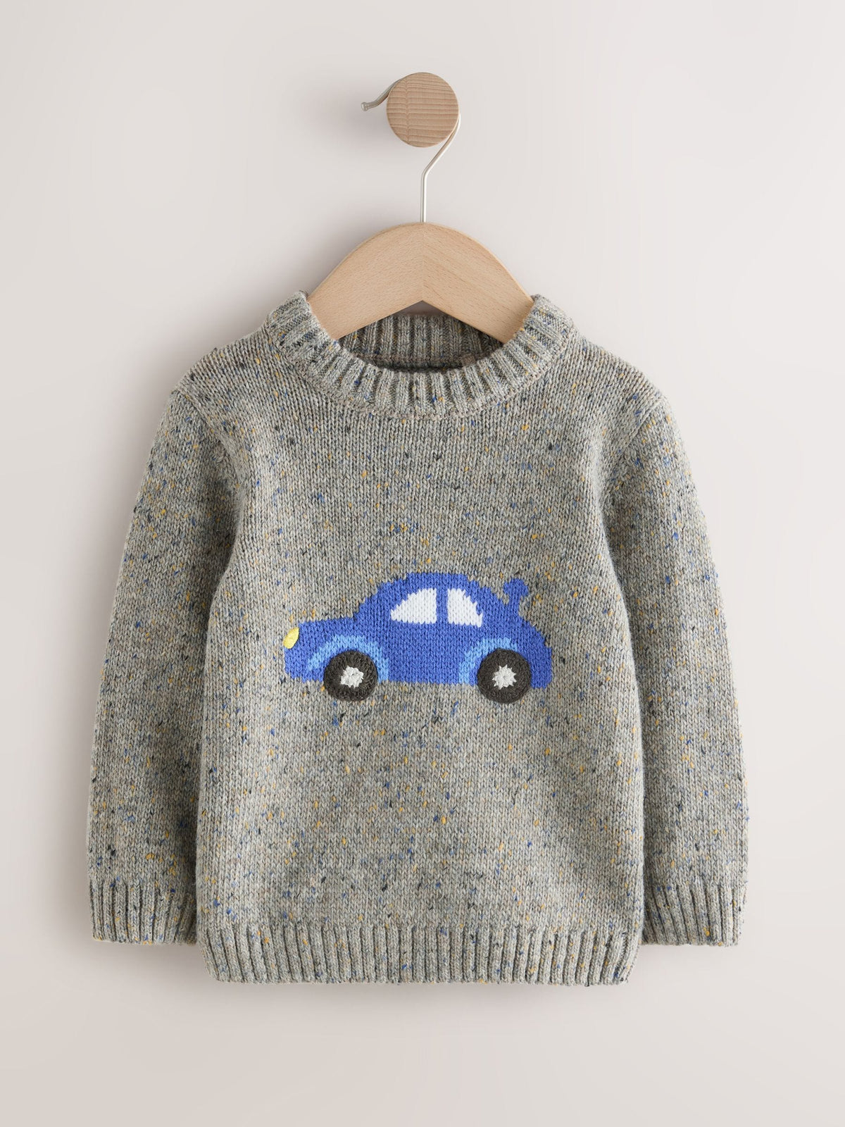 Grey Car Knitted Jumper (3mths-7yrs)