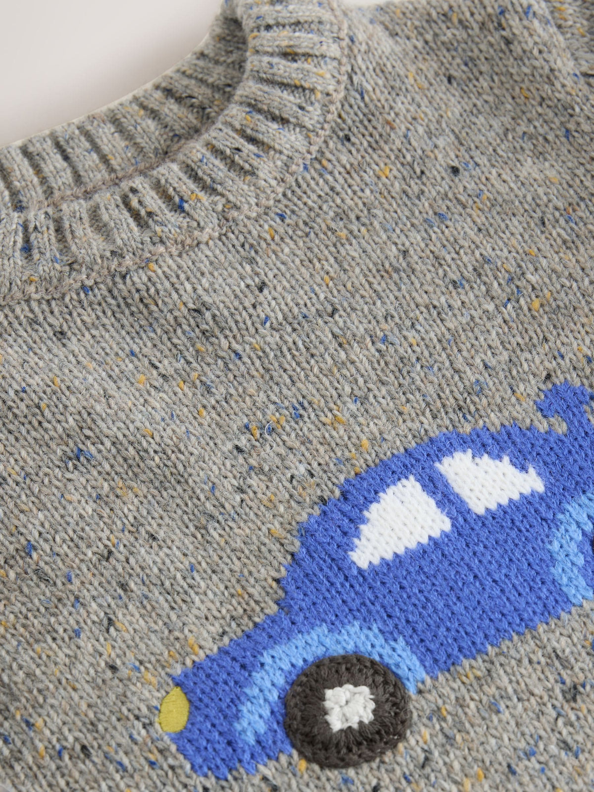 Grey Car Knitted Jumper (3mths-7yrs)