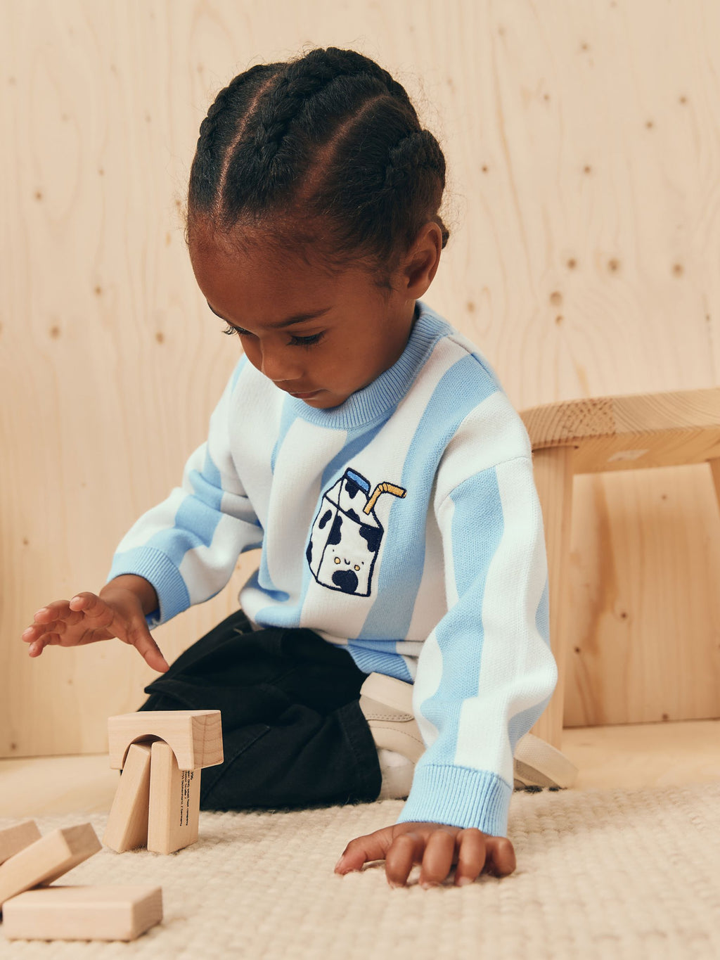 Light Blue Knitted Crew Neck Jumper (3mths-7yrs)