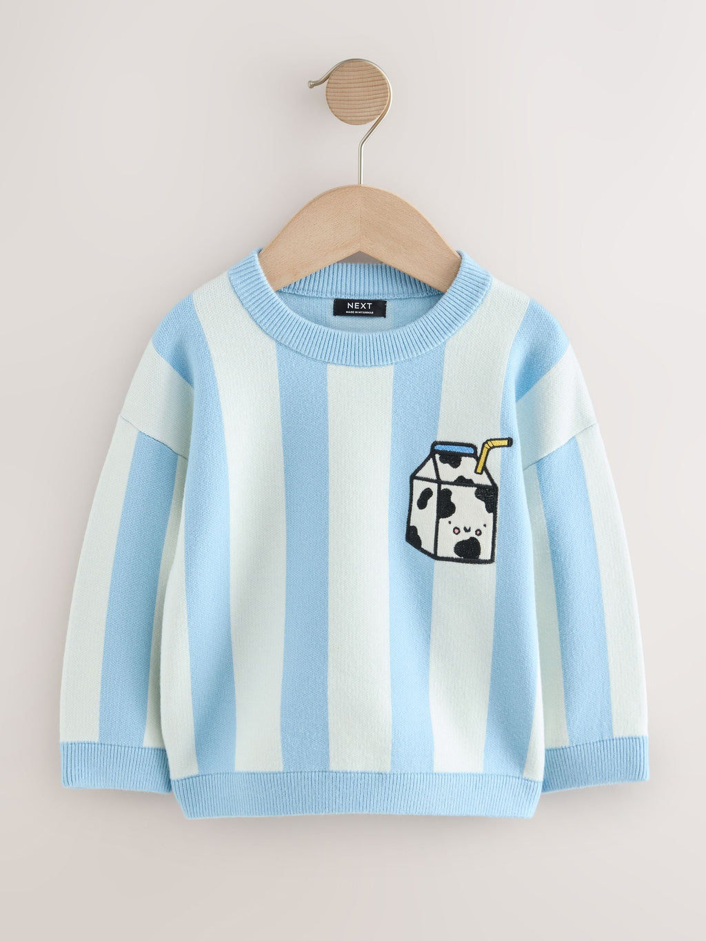 Light Blue Knitted Crew Neck Jumper (3mths-7yrs)