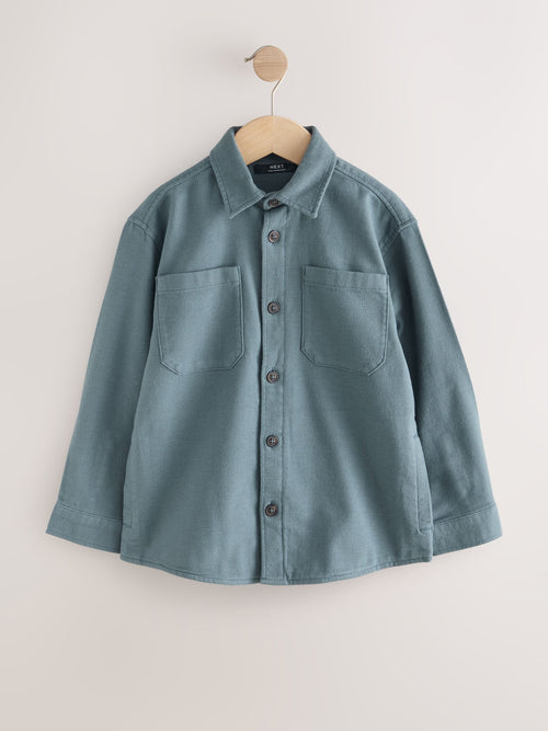 Petrol Blue Brushed Overshirt (3-16yrs)