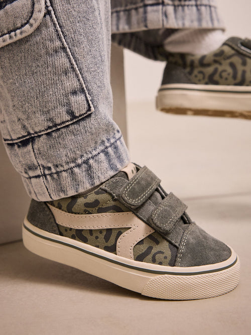 Khaki Green Wide Fit (G) Touch Fastening Trainers