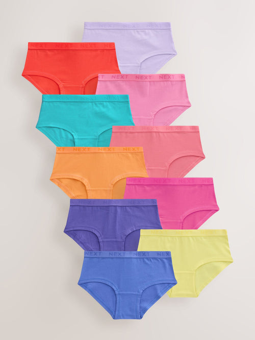 Bright Rainbow Hipster Briefs 10 Pack (2-16yrs)
