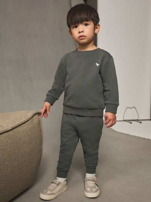 Charcoal Grey Dino Logo Sweatshirt And Joggers Set (3mths-7yrs)