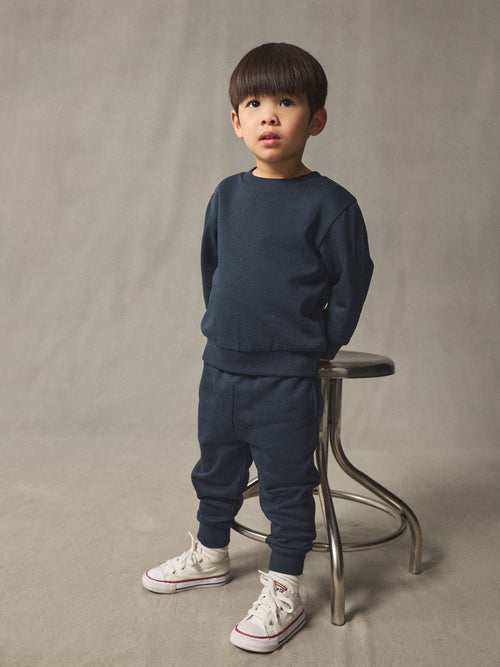 Navy Blue Plain Sweatshirt And Joggers Set (3mths-7yrs)