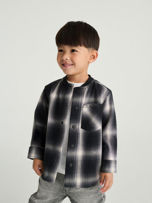 Mono Core Check Long Sleeve Baseball Collar Check Shirt (3mths-7yrs)