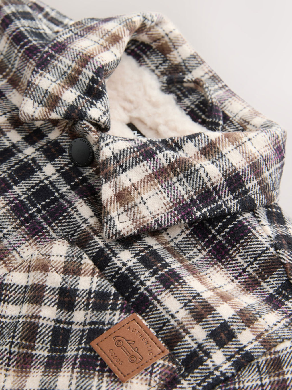 Mono Core Borg Lined Check Shacket (3mths-7yrs)