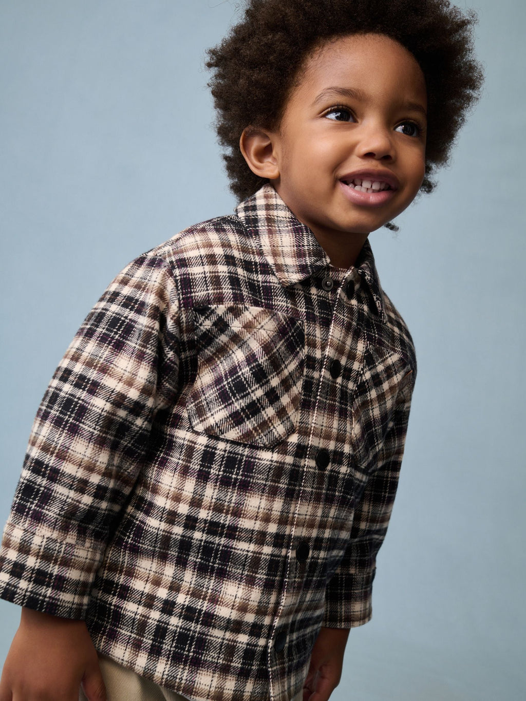 Mono Core Borg Lined Check Shacket (3mths-7yrs)
