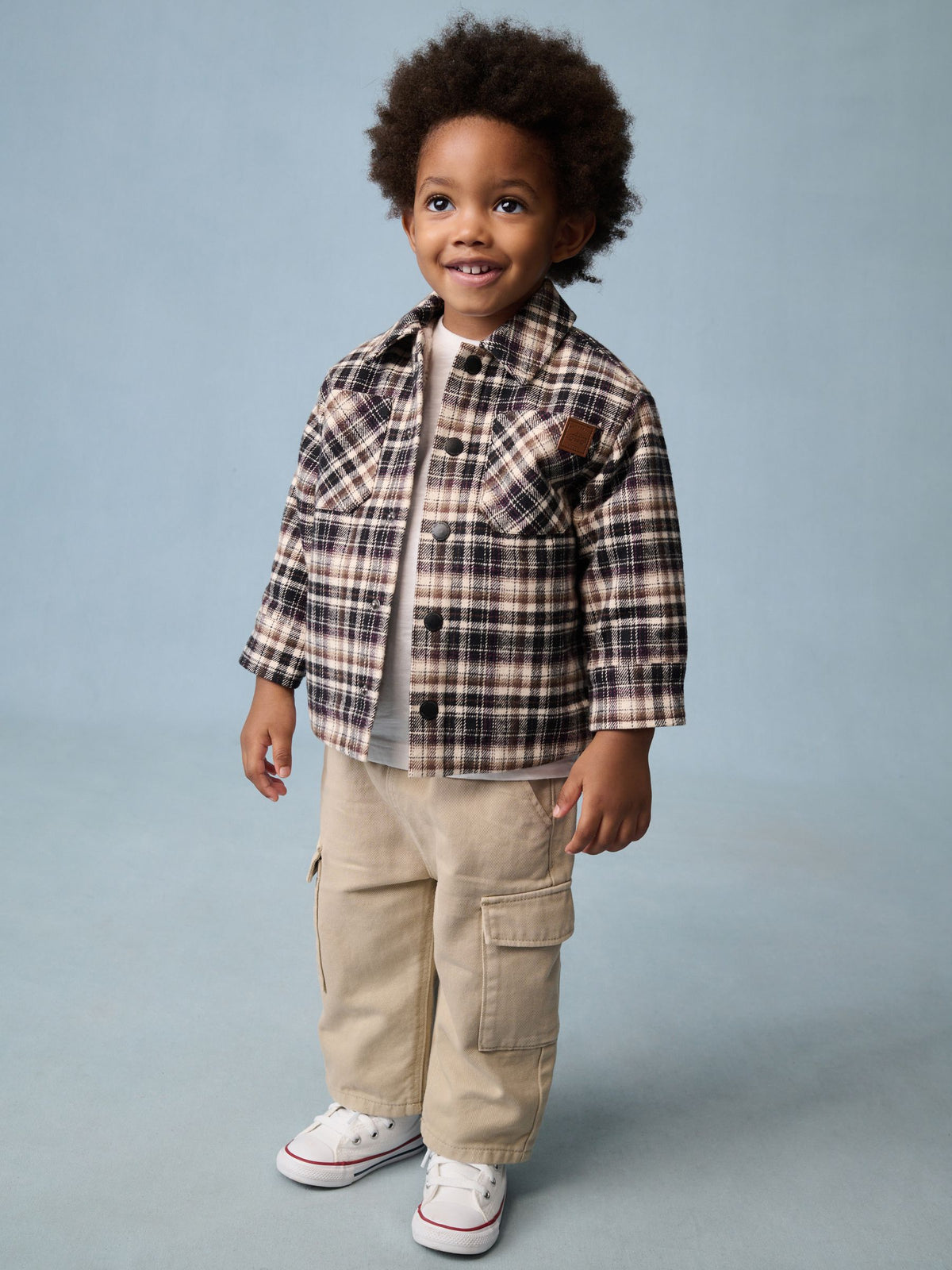 Mono Core Borg Lined Check Shacket (3mths-7yrs)