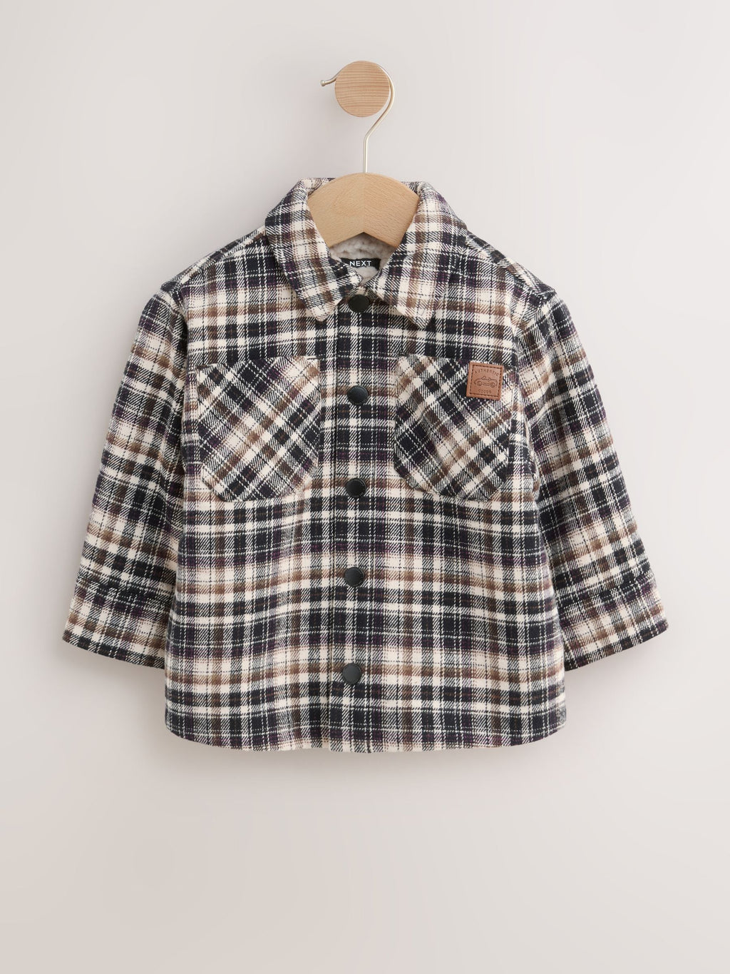 Mono Core Borg Lined Check Shacket (3mths-7yrs)