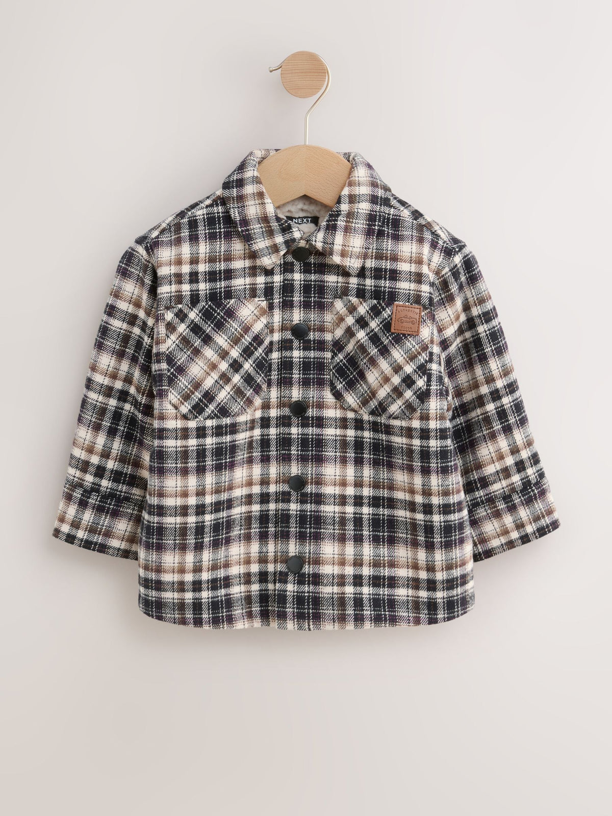 Mono Core Borg Lined Check Shacket (3mths-7yrs)