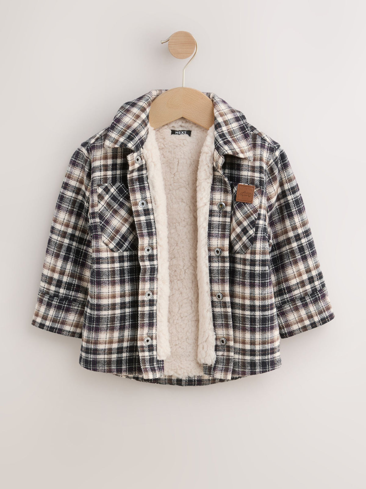 Mono Core Borg Lined Check Shacket (3mths-7yrs)