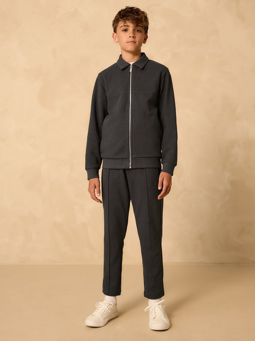Charcoal Grey Smart Collar Bomber Set (3-16yrs)