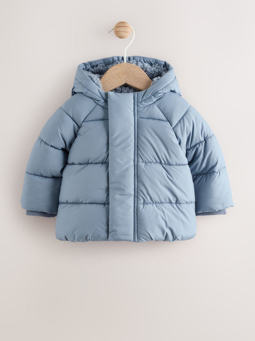 Blue Hooded Baby Puffer Jacket (0-18mths)