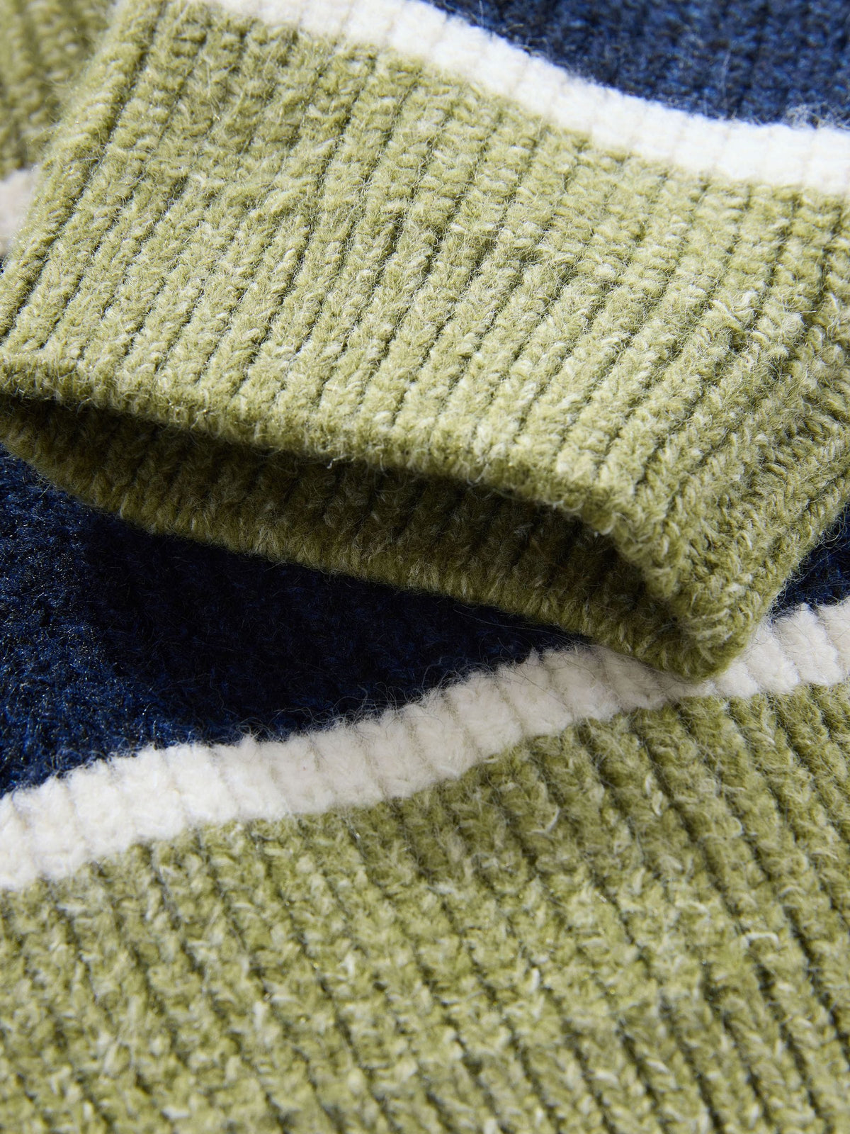 Green/Blue Knitted Stripe Rugby Polo Shirt (3mths-7yrs)